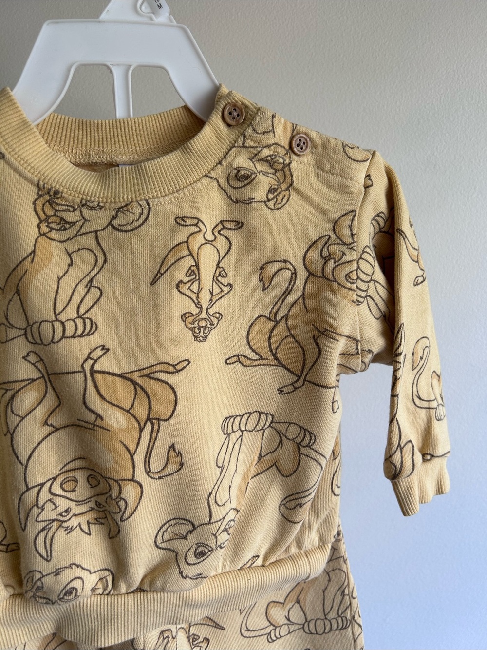 Disney Yellow Lion King Print Kids Matching Set